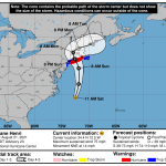 A National Hurricane Center forecast track for Hurricane Henri