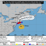 A National Hurricane Center forecast track for Hurricane Henri