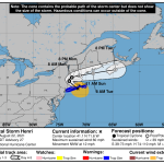 A National Hurricane Center forecast track for Tropical Storm Henri