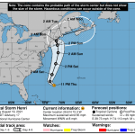 A National Hurricane Center forecast track for Tropical Storm Henri
