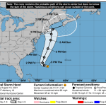 A National Hurricane Center forecast track for Tropical Storm Henri