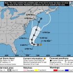 A National Hurricane Center forecast track for Tropical Storm Henri