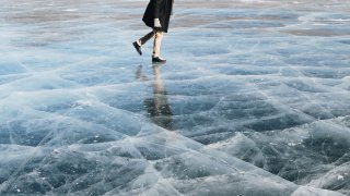Morgan Awyong on Lake Baikal in the Russian region of Siberia.