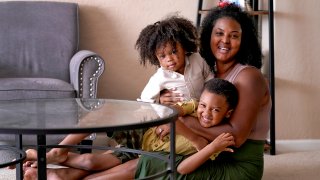 Kisha Gulley appears with her sons Sebastian, 2, left, and Santana, 5