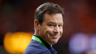 Coach Jim Mora, Jr. seen at the College Football Playoff National Championship game between the Clemson Tigers and the LSU Tigers at Mercedes Benz Superdome on Jan. 13, 2020, in New Orleans, Louisiana.