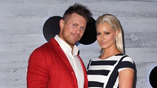 TV personality Mike 'The Miz' Mizanin (L) and wife Maryse Ouellet