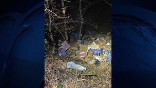 FedEx boxes of various sizes were discovered in a ravine in Alabama.