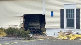 A car crashed into the CVS on West Street in Litchfield Tuesday afternoon, according to state police.