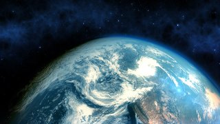 Sphere that appears to be Earth from space