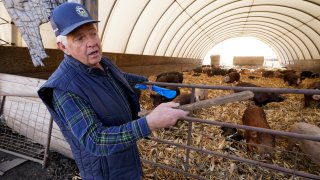 Ron Mardesen talks about his hog farming operation, Thursday, Dec. 2, 2021, near Elliott, Iowa