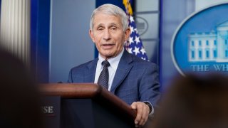 Dr. Anthony Fauci, director of the National Institute of Allergy and Infectious Diseases, speaks during the daily briefing at the White House in Washington, Wednesday, Dec. 1, 2021.