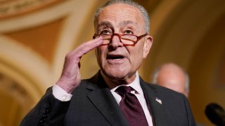 Senate Majority Leader Chuck Schumer of N.Y., speaks during a news conference after the weekly Democratic policy luncheon on Capitol Hill in Washington, Tuesday, Dec. 7, 2021.