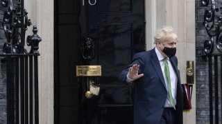 Prime Minister Boris Johnson leaves 10 Downing Street on January 19, 2022 in London, England.