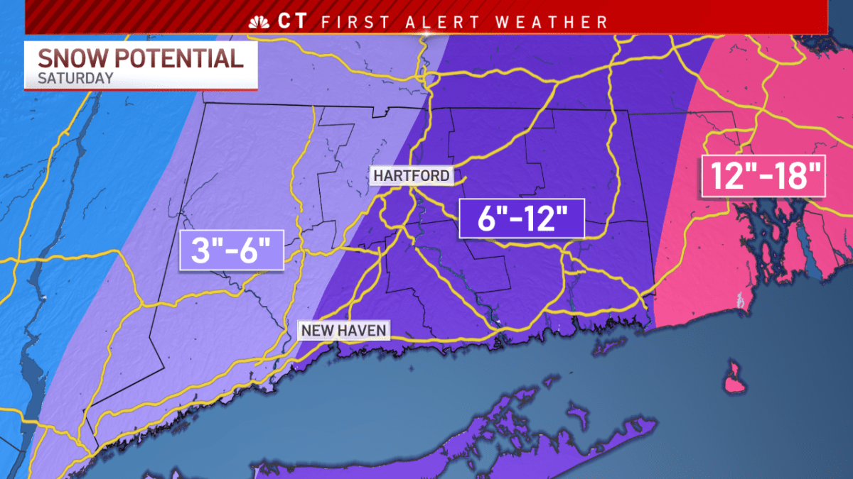 Một cơn bão mùa đông lớn có thể mang một lớp tuyết đến các vùng của CT – NBC Connecticut