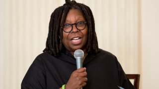 FILE - Whoopi Goldberg speaks during the Broadway at the White House event in the State Dining Room of the White House in Washington, Monday, Nov. 16, 2015. Goldberg has apologized in a tweet Monday, Jan. 31, 2022, for saying the Holocaust was not about race. Her initial comments Monday morning on ABC’s ‘’The View" caused a backlash.