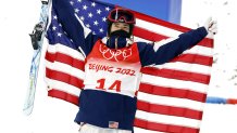 Jaelin Kauf of Team USA wins the country's second silver medal for the 2022 Winter Games, Feb, 6, 2022, Zhangjiakou, China. Kauf finished second in women's moguls, with fellow American athlete Olivia Giaccio coming in sixth.