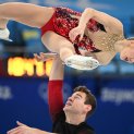 Team USA's Alexa Scimeca-Knierim and Brandon Frazier compete in the pair skating short program at the 2022 Winter Olympic Games, Feb. 18, 2022.
