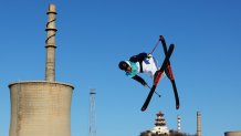 Alexander Hall of Team United States performs a trick during the Men's Freestyle Skiing Big Air Training session on Day 1 of the Beijing 2022 Winter Olympic Games at Big Air Shougang on Feb.5, 2022, in Beijing, China.