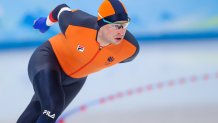 Sven Kramer of The Netherlands during the Men's 5000m on day 2 of the Beijing 2022 Olympic Games at the National Speedskating Oval on Feb. 6, 2022, in Beijing, China.