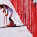 Mikaela Shiffrin of Team United States reacts after not finishing her run during the Women's Giant Slalom on day three of the Beijing 2022 Winter Olympic Games at National Alpine Ski Centre on Feb. 7, 2022, in Yanqing, China.