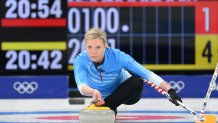 Nina Roth of Team United States competes against Team ROC during the Women's Round Robin at the 2022 Winter Olympic Games, Feb. 10, 2022, in Beijing. Team USA advanced past the ROC to take on Denmark for the second round robin session.