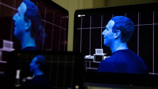 Mark Zuckerberg, CEO of Facebook, speaks during the virtual Facebook Connect event, where the company announced its rebranding as Meta, in New York on Oct. 28, 2021.