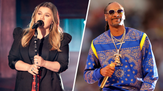Kelly Clarkson (left) and Snoop Dogg (right)