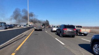 A serious crash closed Route 15 North on the Charter Oak Bridge Friday afternoon.