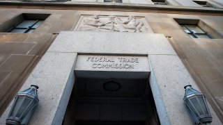 FILE - This Jan. 28, 2015, file photo shows the Federal Trade Commission building in Washington. Walmart and Kohl's are paying a combined $5.5 million in settlements after the Federal Trade Commission said they falsely marketed dozens of sheets and other home textile products as made of environmentally friendly bamboo, when they were actually rayon.
