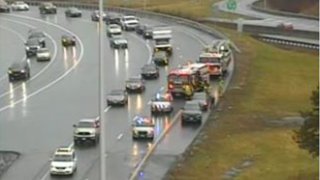 Police on Interstate 84 in Plainville