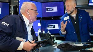 Traders on the floor of the NYSE, May 10, 2022.