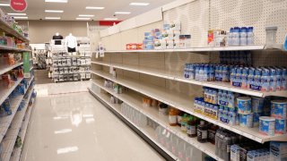 Empty shelves show a shortage of baby formula at a Target store in San Antonio, Texas, May 10, 2022.