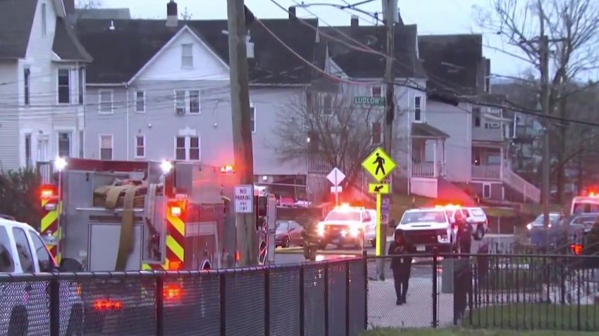 Emergency Crews at Scene of House Fire in Waterbury