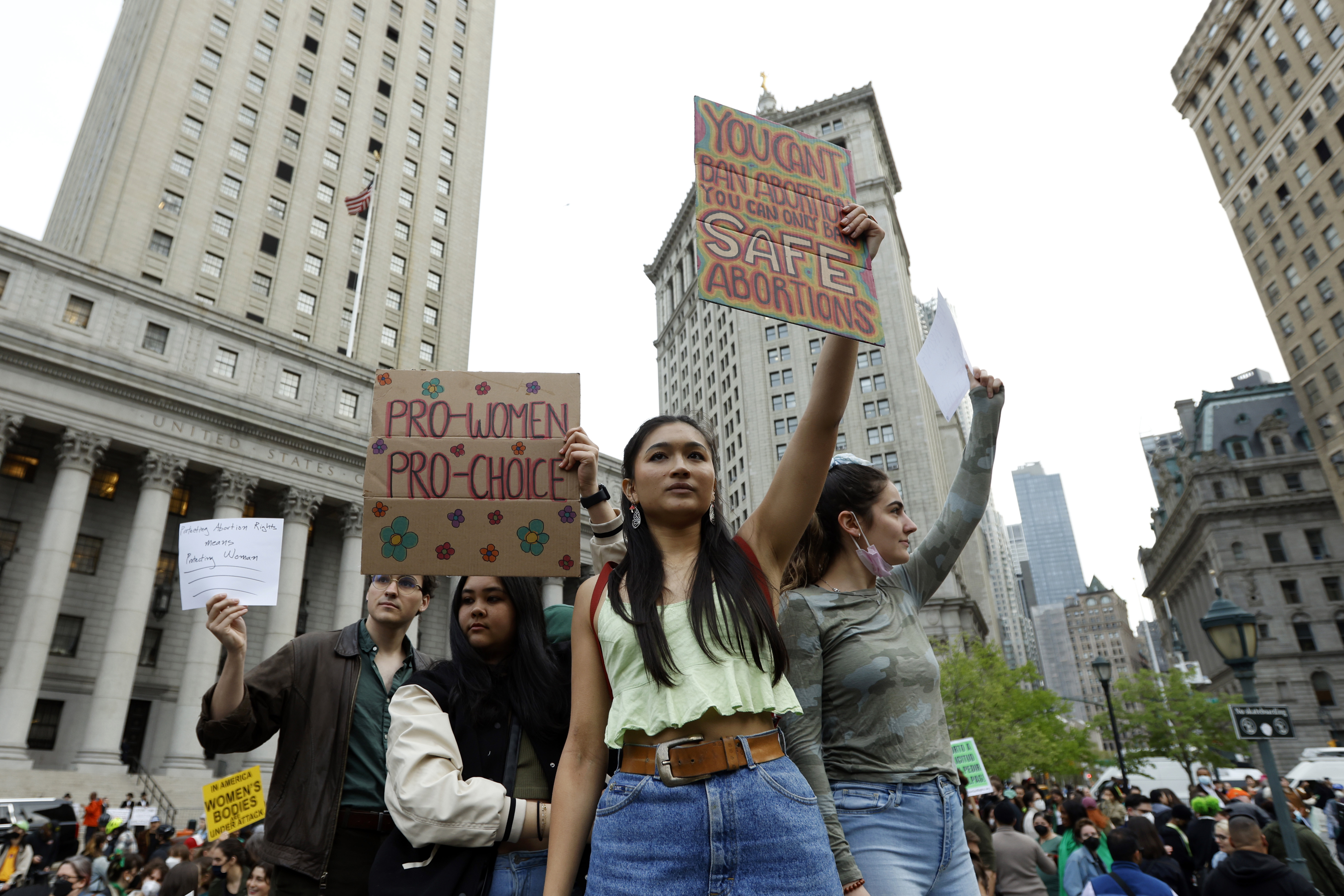 Protesters rally in support of abortion rights, Tuesday, May 3, 2022, in New York.