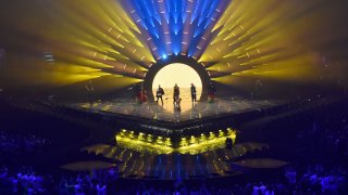 Kalush Orchestra from Ukraine attend the dress reharsals ahead of the 66th Eurovision Song Contest Grand Final at Reggia di Venaria Reale on May 13, 2022 in Turin, Italy.
