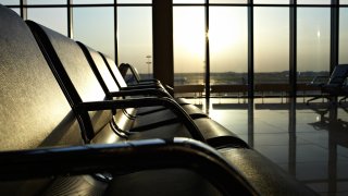 Seats in an airport lounge