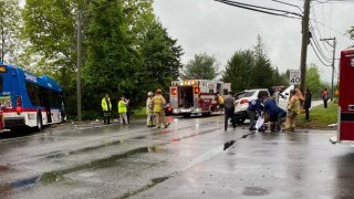 Several people were injured in a crash involving a transit bus on Storrs Road in Mansfield Thursday, according to state police.