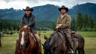 A still from the TV series Yellowstone on Paramount Networks that is set in Montana.