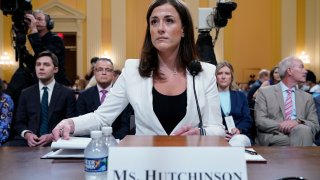 Cassidy Hutchinson, former aide to Trump White House chief of staff Mark Meadows, arrives to testify as the House select committee investigating the Jan. 6 attack on the U.S. Capitol continues to reveal its findings of a year-long investigation, at the Capitol in Washington, June 28, 2022.