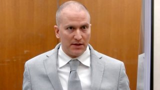 FILE - Former Minneapolis police Officer Derek Chauvin addresses the court as Hennepin County Judge Peter Cahill presides over Chauvin's sentencing at the Hennepin County Courthouse in Minneapolis, on June 25, 2021. Two Minnesotans filed federal civil rights lawsuits on Tuesday, May 31, 2022, against the city of Minneapolis and former Officer Derek Chauvin, alleging they were traumatized when he used his “signature move” on them of kneeling on a subject's neck — the same way that he killed George Floyd.