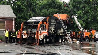 All Waste recycling truck fire after fire