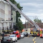 Firefighters on Crown Street in Meriden