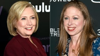 (L-R) Former secretary of state Hillary Clinton and Chelsea Clinton