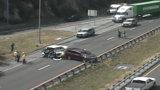 Crash on Interstate 395 in Montville