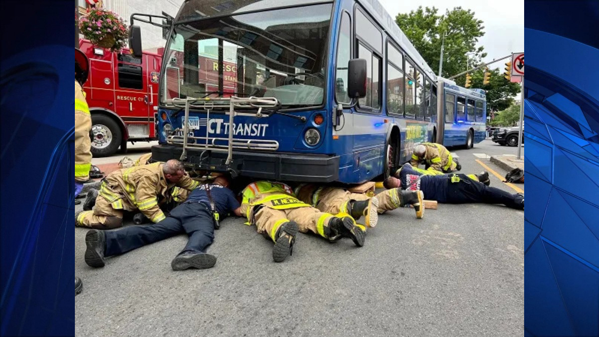 WATCH Firefighters Rescue Woman From Under CT Transit Bus in Stamford