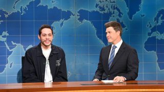 Pete Davidson and anchor Colin Jost