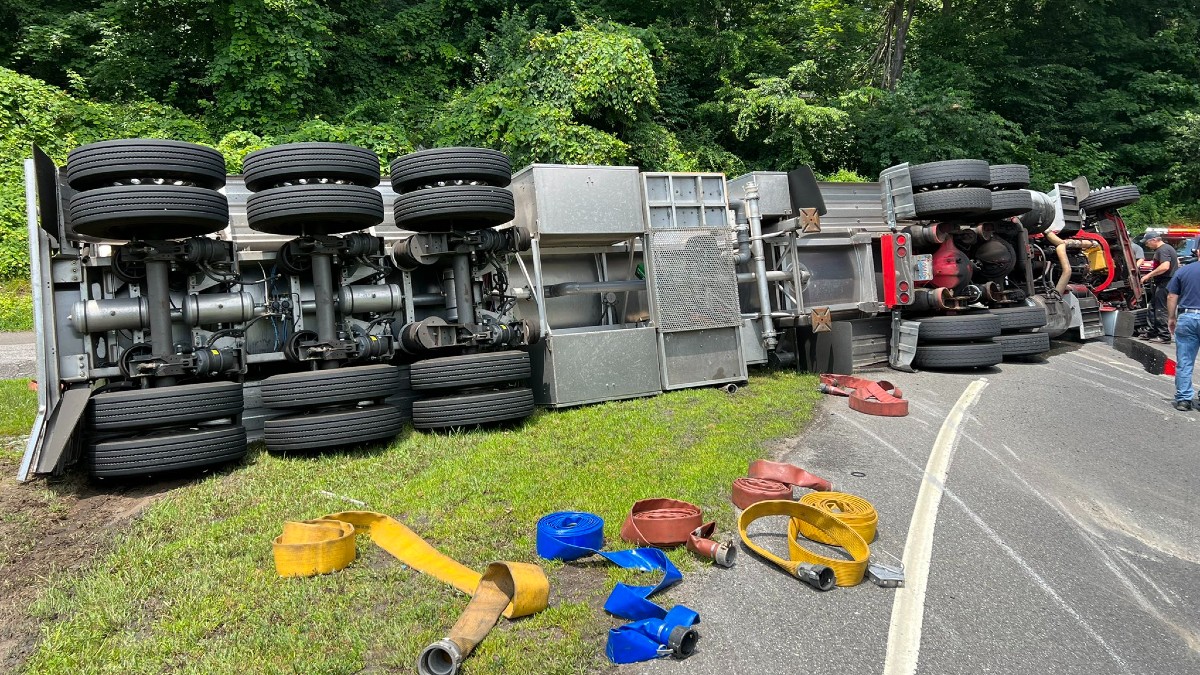 TractorTrailer Rollover Closes Road in Seymour NBC Connecticut