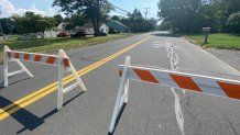 Barriers are up blocking off part of Marion Avenue in Southington.