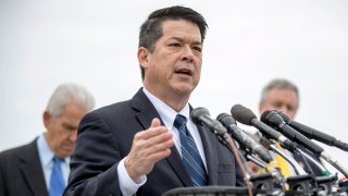 FILE – In this Jan. 17, 2019, file photo, Rep. T.J. Cox, D-Calif., of California’s 21st Congressional district, speaks at a news conference on Capitol Hill in Washington.