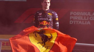 Max Verstappen celebrates first place F1 during Grand Prix of Italy at Autodromo di Monza on September 11, 2022 in Monza, Italy. “I know that I have a car to fight for the championship, so you don’t always need to risk everything,” said Verstappen.